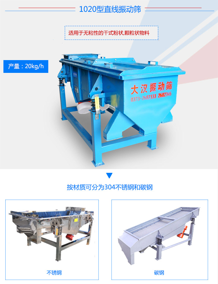 1020型直線振動篩介紹