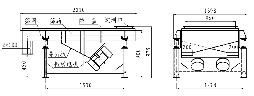 1020直線振動篩結構圖