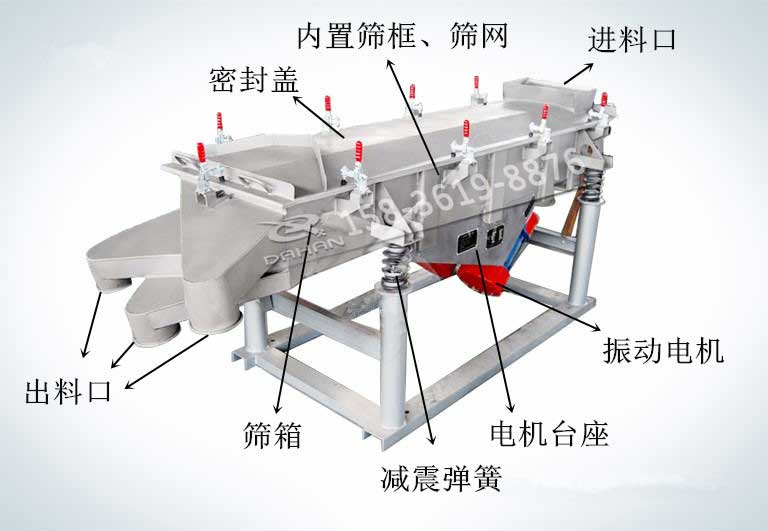 單層直線振動篩結構圖
